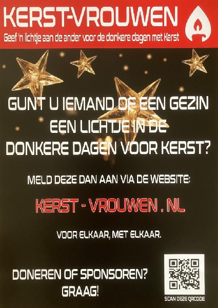 Kerst-Vrouwen zoeken mensen die wel een lichtje kunnen gebruiken