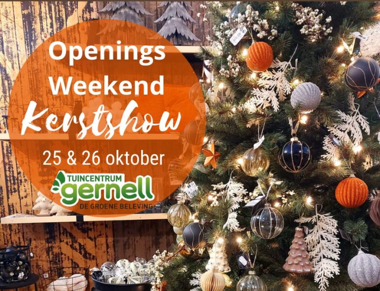 25 en 26 oktober: Opening kerstshow Tuincentrum Gernell