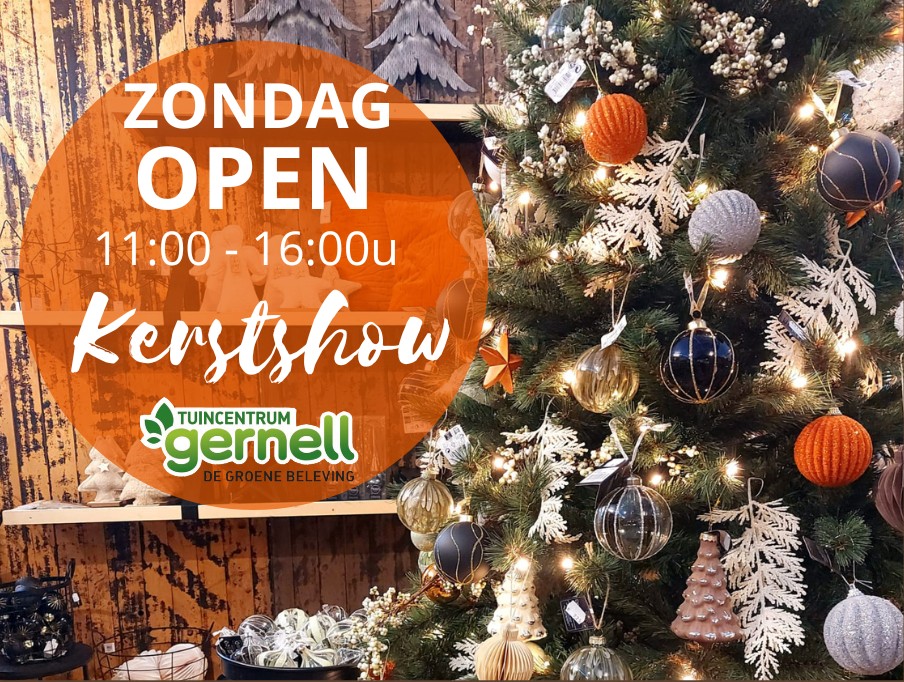 15 december: Koopzondag Tuincentrum Gernell