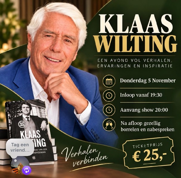 5 nov: Klaas Wilting brengt ‘Code Blauw’ naar Lemmer